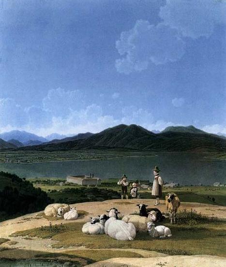Wilhelm von Kobell View of Lake Tegern Norge oil painting art